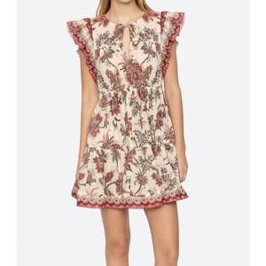 Sea Floral Mini Dress in Cream and Red